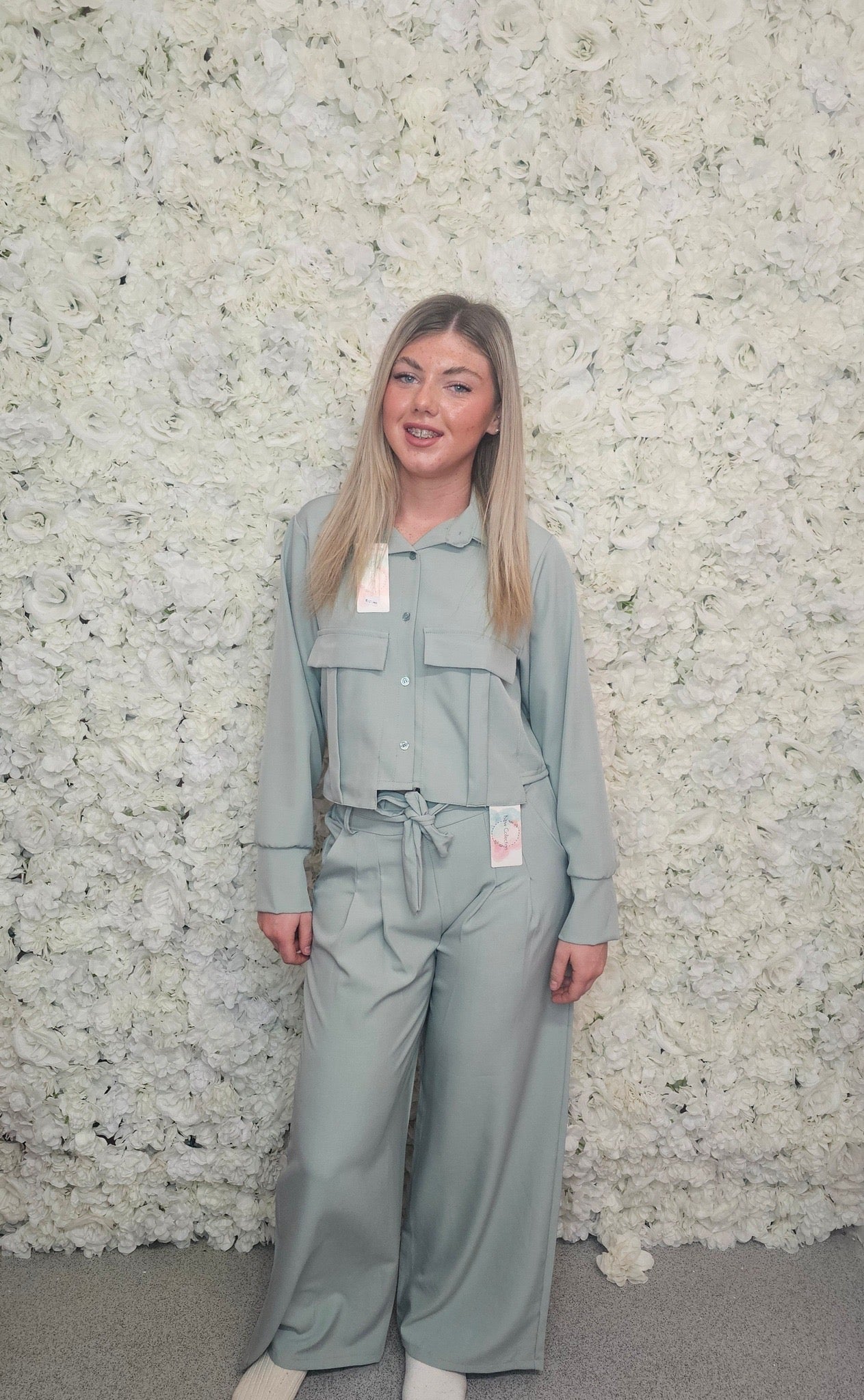 Crop jacket suit