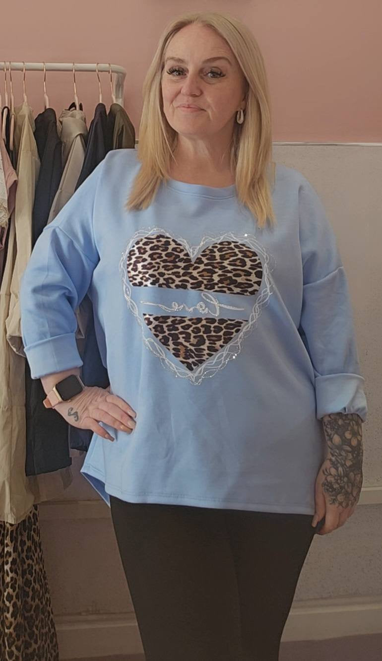 Leopard print heart top