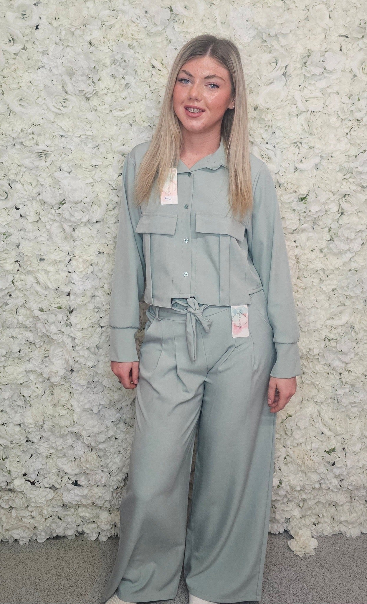 Crop jacket suit