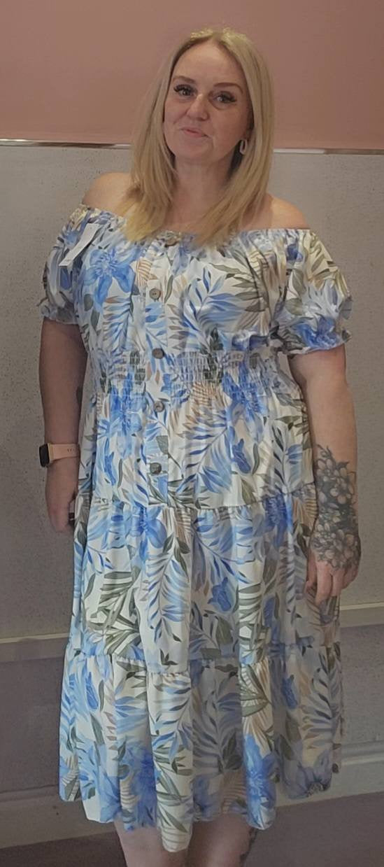 Pattern Bardot dress