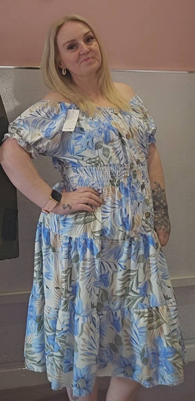 Pattern Bardot dress