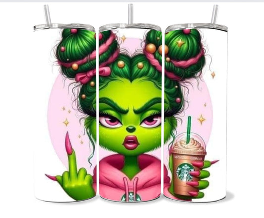 Green FU girl 20oz tumbler