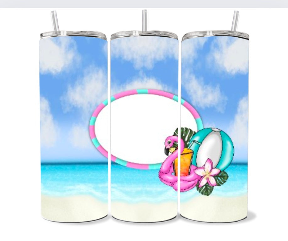 Beach theme 20oz tumbler